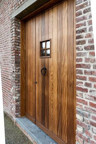 Afromosia landelijke voordeur planchettes